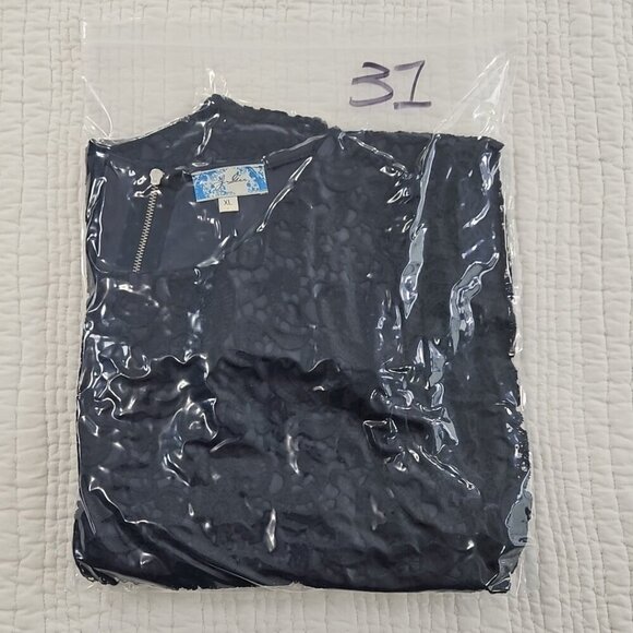 J Gee Tiered Eyelet Lace Dress Women’s XL Navy Blue Sleeveless Lined EUC VTG - Picture 14 of 14